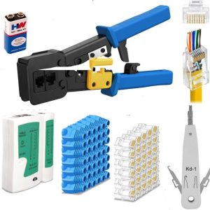 Sadow RJ45 Crimping Tool Kit Pass Through Crimper Strip...
