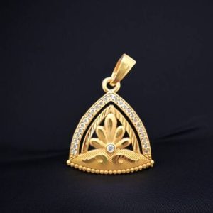 DIVS FASHION BELL SHAPED Glimmering Gold Diamonds Pendant Gold-plate...