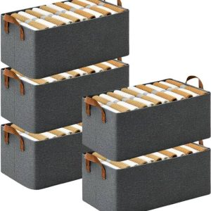 NESTIFY 26L Foldable PACK OF 5 Cloth Storage Box Basket...