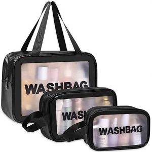 Cartcove 3 PCS Cosmetic Bag Pouch Transparent Pvc Trave...