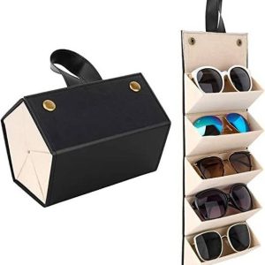 Dhvyant Mart 5 Layer PU Leather Hanging Foldable Eyegla...