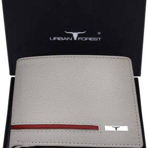 URBAN FOREST Men Grey, Red Genuine Leather Wallet