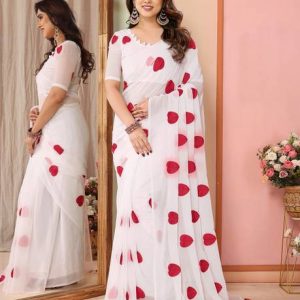 Anand Sarees Embroidered, Self Design Bollywood Chiffon, Georgette S...