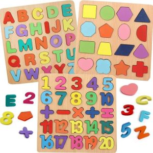 ZARQITO 3in1 Wooden Learning Educational ABCD Board for...