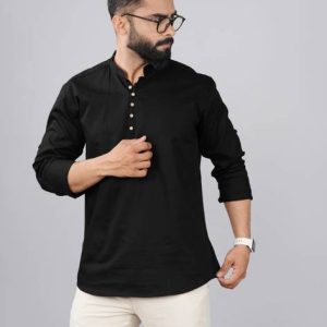 ELEPANTS Men Solid Cotton Blend Straight Kurta