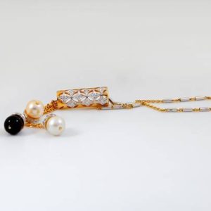 Bliss diamonds pearls trio 18kt Diamond Yellow Gold Pen...