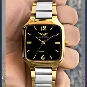 LOIS CARON Gold and Silver two tone Square Analog Quartz For Men/B...