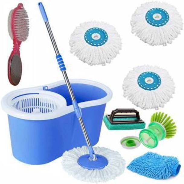 Shivonic Magic Dry Bucket Mop - 360 Degree Self Spin Wr...