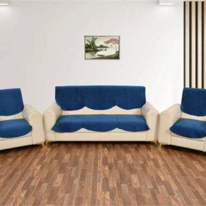vinsano Velvet Checkered 3+2+2 Seater Sofa Cover