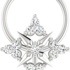 avsar Trishika 14kt Cubic Zirconia White Gold Nose Wire