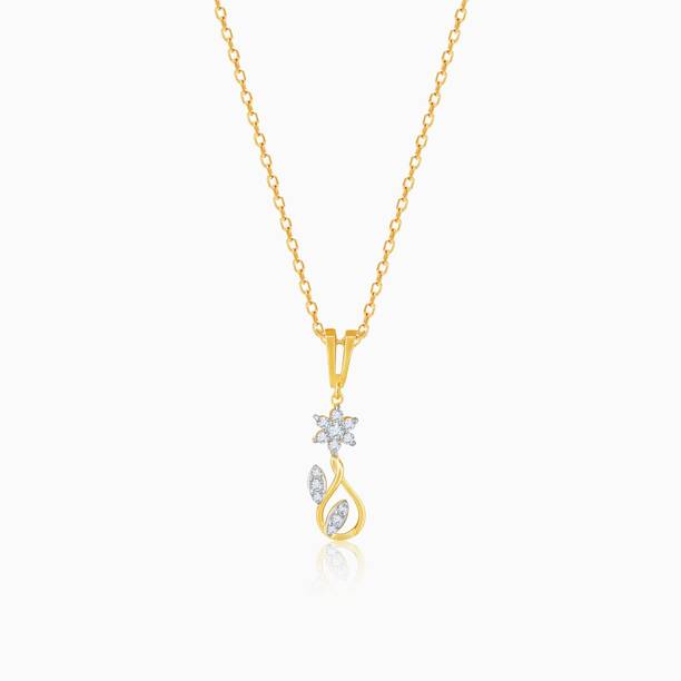 GIVA 14K Yellow Gold Circle Of Brilliance Diamond Penda...