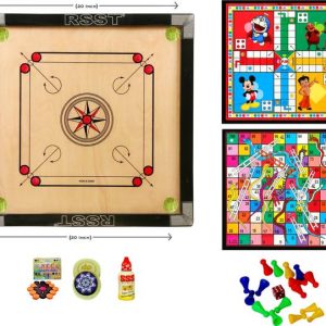 RSST Carrom Board Small 20X20 Inch With Ludo & Snakes (...