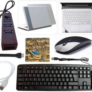 ANJO Wired Keyboard-Wireless Mouse-Pad-Hub 2.0-Cleaner-...