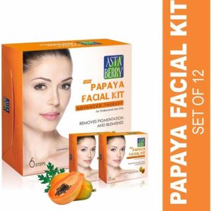 ASTABERRY Papaya Facial Kit 12 Pouch Set 432g