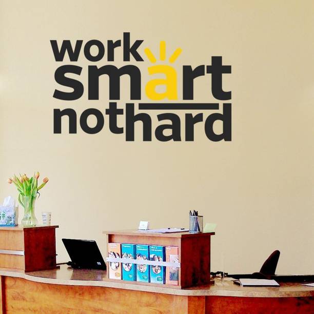 Sticker Hub 69 cm Work Smart Quote Wall Sticker Standar...