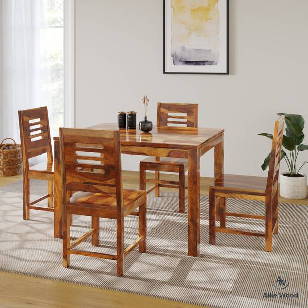 Allie Wood Sheesham ( Rosewood ) Solid Wood 4 Seater Di...