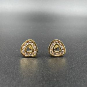 NJ Arts 18ct gold TrioSpark swaraski Earrings Yellow Go...