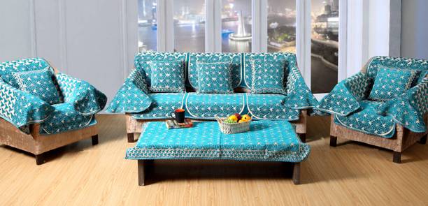 Multitex Velvet Floral 3+1+1 Seater Sofa Cover