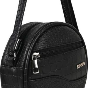 Pramadda Pure Luxury Black Women Sling Bag Elegant Luna Round Mobile Leather...