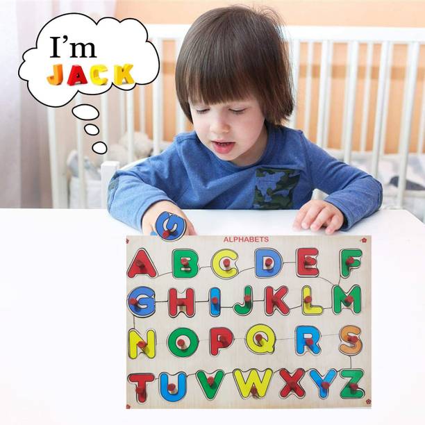 ELEXN Wooden Educational Creative learning A To Z Engli...