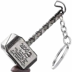 Meeko.com Thor Hammer Brass With Wording Metal Keyring ...