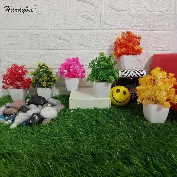 Handybee Artificial Mini Multicolor Potted Plants Small...