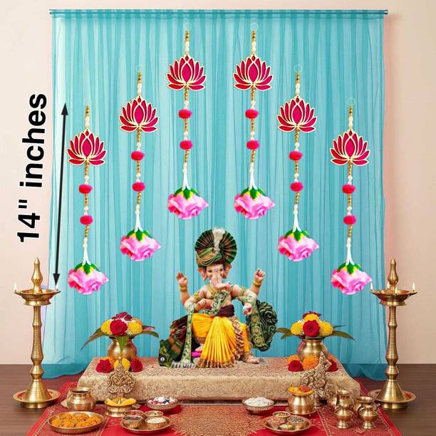 GharEzy Lotus & Rose Decorative Hanging - Ganpati Decor...
