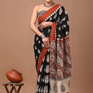 Tetarwal Floral Print Daily Wear Pure Cotton Saree