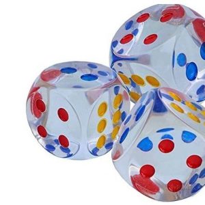 MOREL TRANSPARENT 3PCS BIG DICE COLORED DOTS FOR PLAYIN...