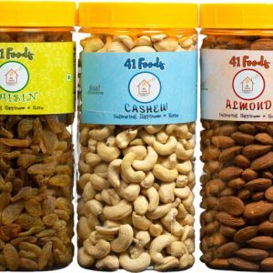 41 foods Dry fruits combo| badam kaju kishmish 1.5 KG C...