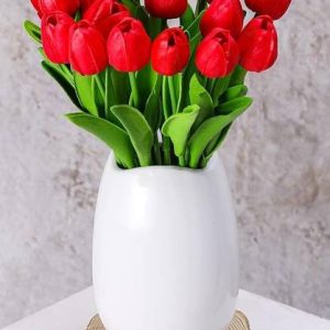 Satyam Kraft 5 Pcs Artificial Rubber Tulip Flower Stick...