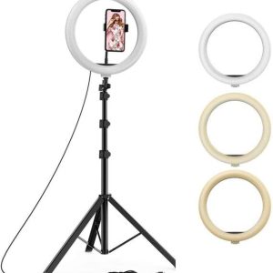 Tygot 10 Inches LED Ring Light for Camera, Phone with 7...