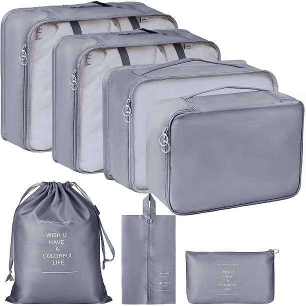 Dreamshop 7 Pcs Set Travel Organizer Packing Cubes Ligh...