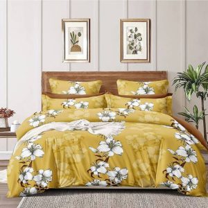 Amrange 250 TC Cotton King 3D Printed Flat Bedsheet