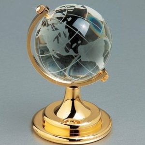 ViaZAID Crystal Rotating Globe with Golden Stand,Educat...