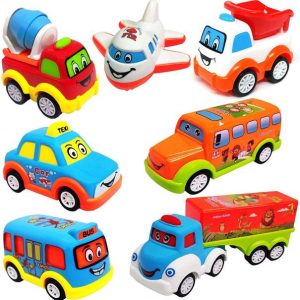 Learn With Fun Unbreakable Pull Back Texi Car Truck Bus...