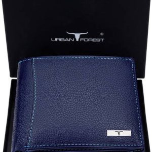 URBAN FOREST Men Blue Genuine Leather Wallet - Mini