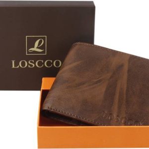 loscco Men Casual Brown Artificial Leather Wallet - Regular Si...