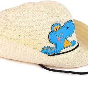 Adorazone Kid's Alligator Straw Hat| Summer Beach Hat f...