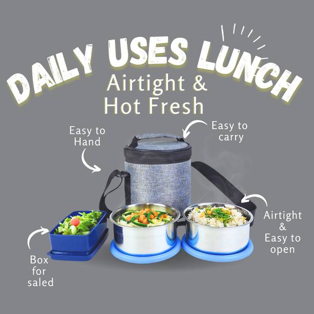 Zaib Tiffin box for kids 2 airtight container 280ml and...