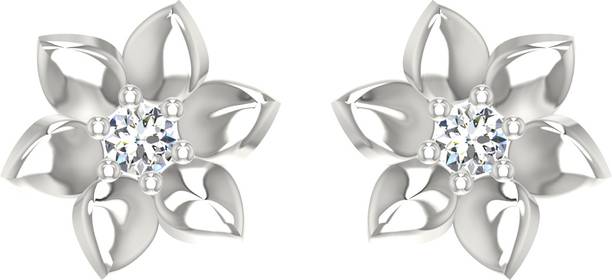 avsar White Gold 14kt Cubic Zirconia Stud Earring