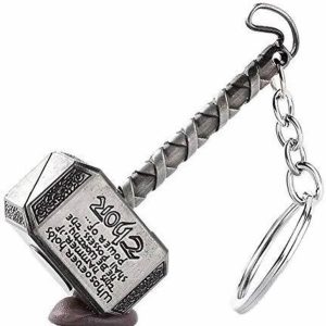 SRG Thor Hammer Brass With Wording Metal Keyring (Gold)...