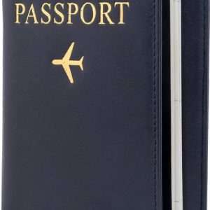 Hipso Men & Women Travel Blue Genuine Leather RFID Document ...