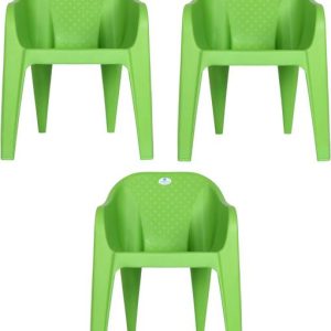 HOMIBOSS Plastic chairs for home Set of 3 color Green P...