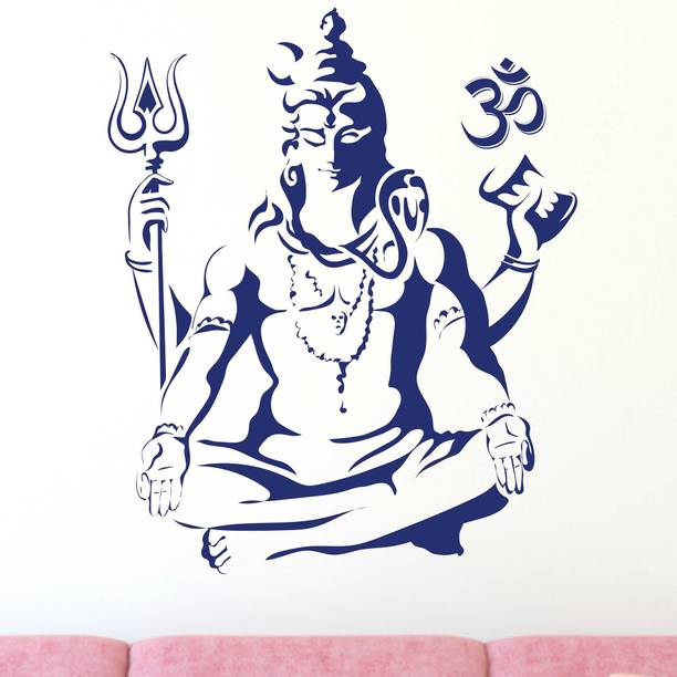 Aquire 60 cm Lord Shiva Om Meditating Wall for Home Sel...