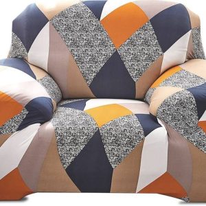 FurShine Polyester Geometric 1 Seater Sofa Cover