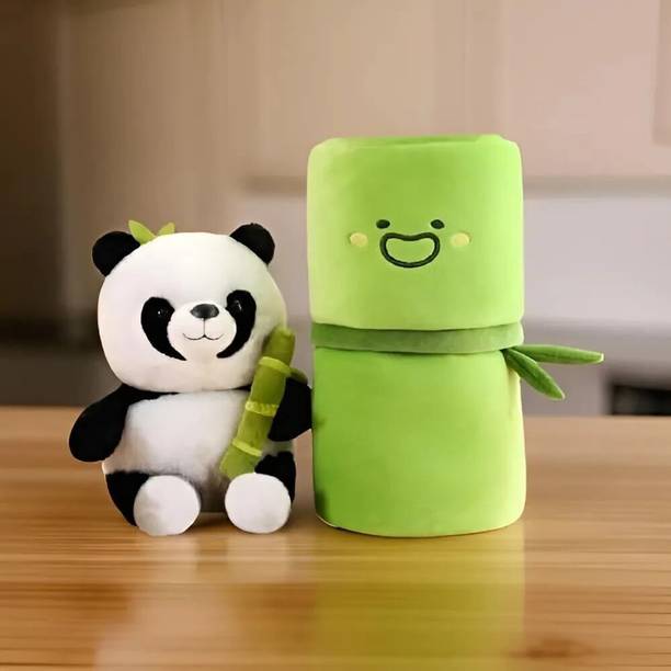 ATHRAVTOYS Soft Stuffed Bamboo Panda Toy, Reversible Pa...