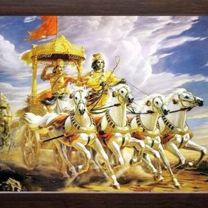 LVY Arts Shree Krishna Arjun On Rath Digital Printed Wa...