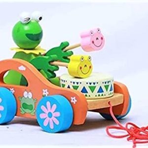 Smartcraft Wooden Frog Drum Musical Pull Along Toy