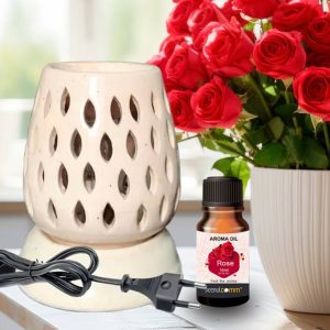 PeepalComm Rose Scented Electric Ceramic Diffuser Aroma...